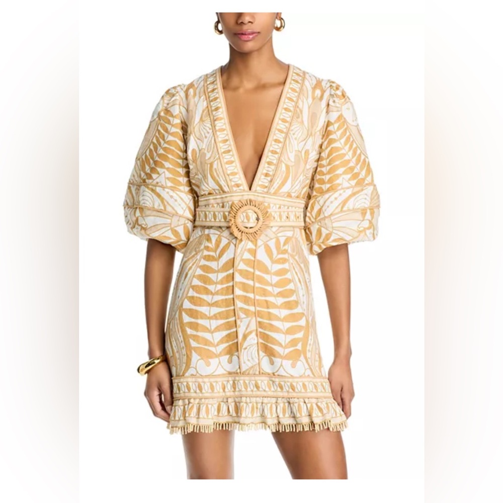 Farm Rio: NWT Off-White Lace Nature Lenzing™ Euroflax Mini Dress - Picture 2 of 11